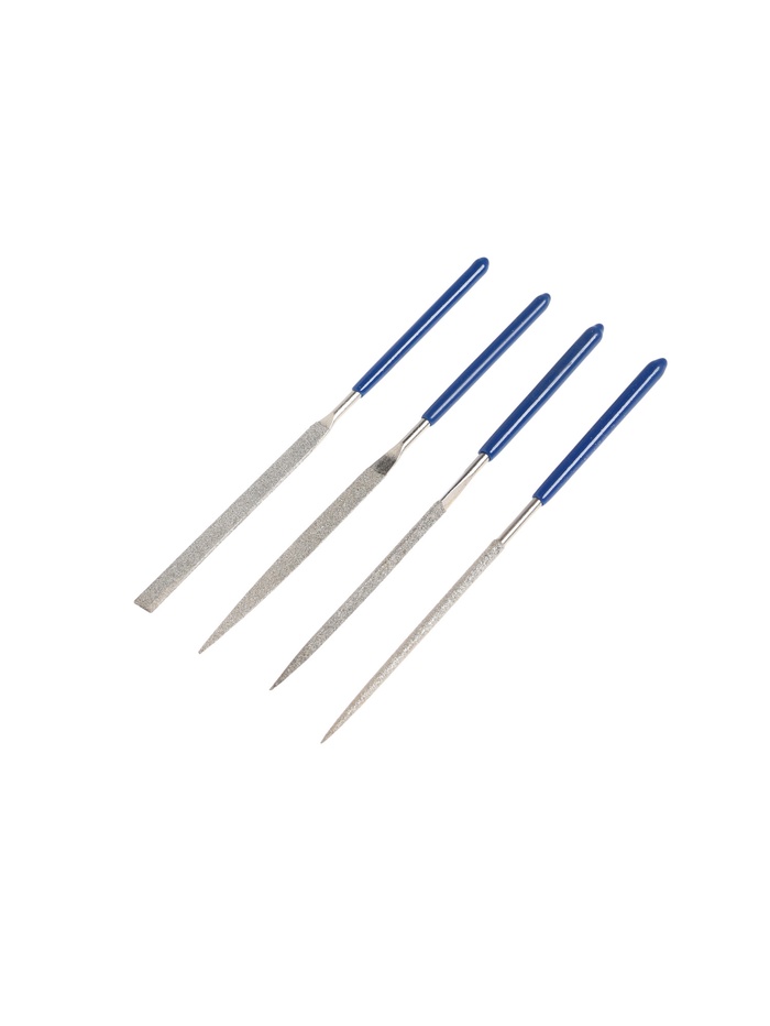 УЦЕНКА Набор надфилей алмазных ТУНДРА, обрезиненные рукоятки, 70×140×3 мм, 5 шт. - Фото 1