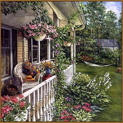 УЦЕНКА Алмазная мозаика "Летний сад" 40*40 см, 35 цветов O-529