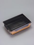 Контейнер - салатник, 0.5 л, черный, с плоской прозрачной крышкой, 16×12×4.5 см - Фото 2