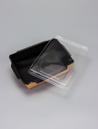 Контейнер - салатник, 0.5 л, черный, с плоской прозрачной крышкой, 16×12×4.5 см - Фото 3