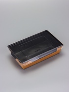 Контейнер - салатник, 0.8 л, черный, с плоской прозрачной крышкой, 19×13×5.5 см - Фото 2