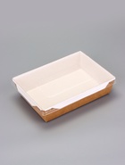 Салатник одноразовый, контейнер с плоской прозрачной крышкой, крафт, 1 л,, 20×14×5.5 см - Фото 2