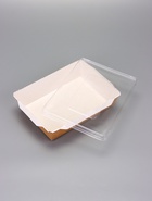 Салатник одноразовый, контейнер с плоской прозрачной крышкой, крафт, 1 л,, 20×14×5.5 см - Фото 3