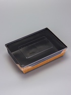 Контейнер - салатник, 1 л, черный, с плоской прозрачной крышкой, 20×14×5.5 см - Фото 2