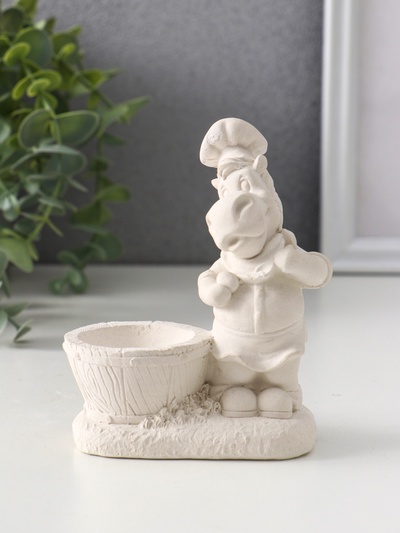 Фигурка-подставка для мелочей «Конь шеф повар», подсвечник, 11×9.5×5.5 см, натуральный