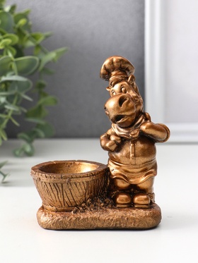 Фигура с подставкой для мелочей «Шеф повар», 12×9.5×5.5 см, бронза