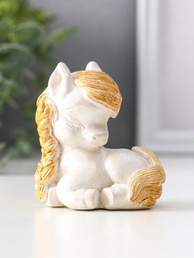 Фигурка «Пони с косой», 6.5×6×4 см, перламутр