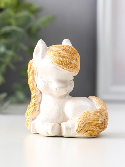 Фигурка «Пони с косой», 6.5×6×4 см, перламутр