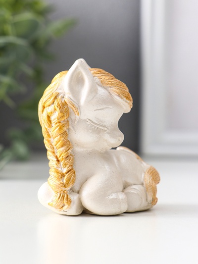 Фигурка «Пони с косой», 6.5×6×4 см, перламутр