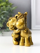 Фигурка «Мишка с лошадкой», 8.5×7×6 см, золото - фото 7504896
