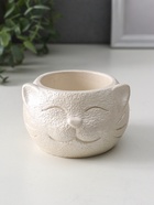 Подсвечник на 1 свечу «Кот», 6×9.5×10 см, перламутр - Фото 1