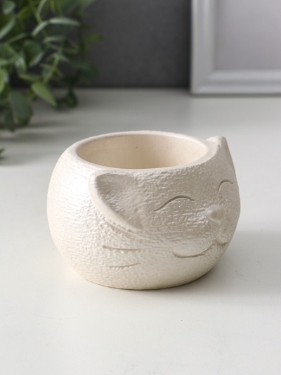 Подсвечник на 1 свечу «Кот», 6×9.5×10 см, перламутр