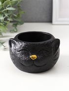 Подставка для мелочей «Кот», 6×9.5×10 см, чёрная - фото 14881420