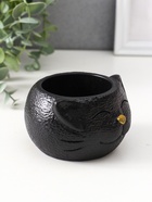 Подставка для мелочей «Кот», 6×9.5×10 см, чёрная 10903436 - фото 16948764