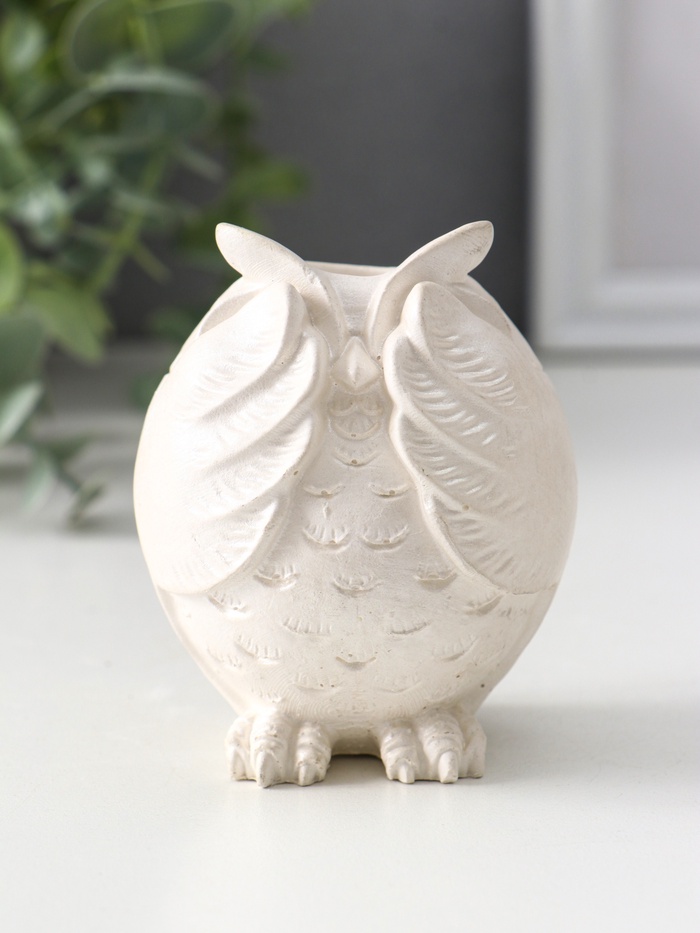 Подсвечник ня 1 свечу «Сова», 8×6.5×6 см, перламутр