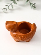 Подсвечник на 1 свечу «Кошка с орнаментом», 8.5×9.5×6.5 см, красная глина - Фото 5