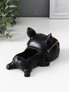 Подставка для мелочей «Французский бульдог в очках», 7×14×8.5 см, чёрная 10903447 - фото 16948815