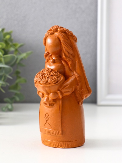 Фигурка - оберег «Берегиня невеста», 14×6.5×7 см, красная глина
