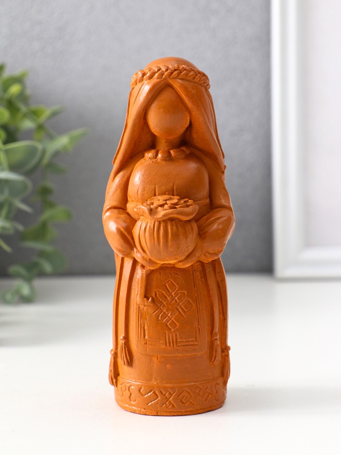 Фигурка - оберег «Денежная берегиня», 14×6×6 см, красная глина - Фото 1