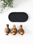 Фигуры на подносе «Три птички», набор 3 шт., 17.5×9.5×6.5 см, бронза - фото 809127326