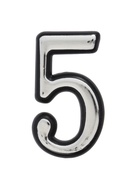 УЦЕНКА Цифра дверная "5" ТУНДРА, пластиковая, цвет хром, 1 шт. - Фото 1