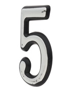 УЦЕНКА Цифра дверная "5" ТУНДРА, пластиковая, цвет хром, 1 шт. - Фото 2