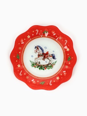 Тарелка плоская новогодняя «Игрушки», d=23 см