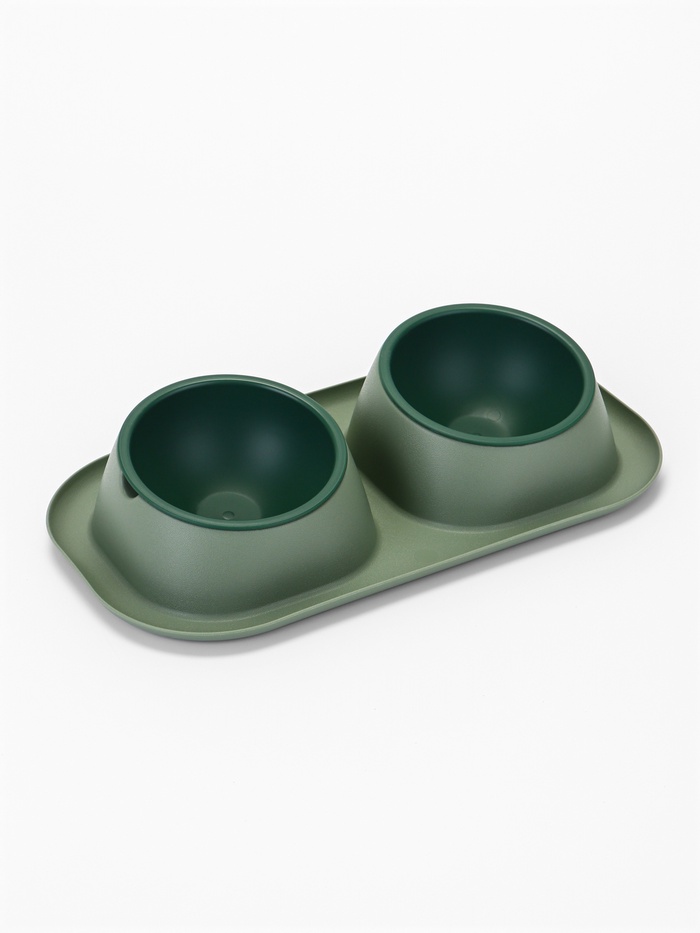 Миска для животных Дубль Мини 0.2 л, Soft-touch, изумруд - Фото 1
