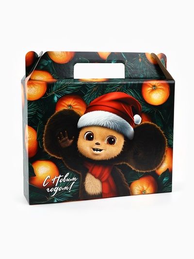 Коробка подарочная «Яркого Нового года!», Чебурашка, 33.5×27.5×7.5 см