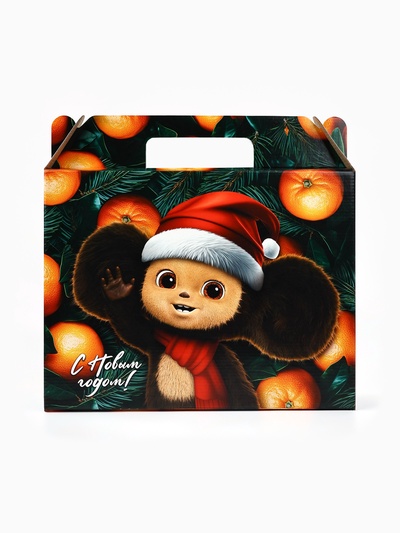 Коробка подарочная «Яркого Нового года!», Чебурашка, 33.5×27.5×7.5 см