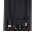 УЦЕНКА Внешний аккумулятор 485, 10000 мАч, кабели Type-C/Lightning/MicroUSB, фонарь, чёрный - Фото 8