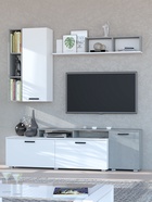 Гостиная модульная «Эльза», 1800×400×1532 мм, цвет бетонный камень/белый - Фото 1