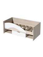 Кровать односпальная «Галактика», с бортиком, 1932×850×755 мм, цвет дуб сонома/белый глянец - Фото 2