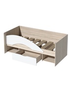 Кровать односпальная «Галактика», с бортиком, 1932×850×755 мм, цвет дуб сонома/белый глянец - Фото 3