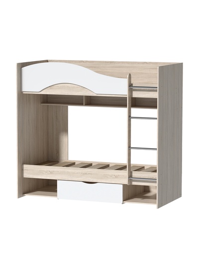 Кровать двухъярусная «Галактика», 1932×950×1760 мм, цвет дуб сонома/белый глянец