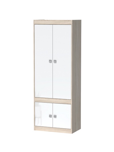 Шкаф двухстворчатый «Галактика», 745×450×2000 мм, цвет дуб сонома/белый глянец