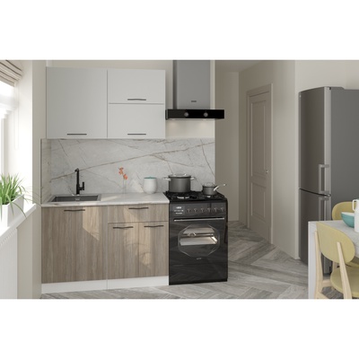 Кухонный гарнитур прямой «Парма лайт», 1200 мм, цвет белый/шиншилла серая/джарра