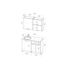 Кухонный гарнитур прямой «Парма лайт», 1200 мм, цвет белый/шиншилла серая/джарра - Фото 2