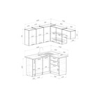 Кухонный гарнитур угловой «Парма мега прайм», 1600×1700 мм, цвет белый/шиншилла серая/джарра - Фото 2