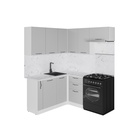 Кухонный гарнитур угловой «Шелли мега прайм», 1600×1700 мм, цвет шиншилла серая/белый - Фото 3