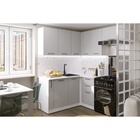 Кухонный гарнитур угловой «Шелли мега прайм», 1600×1700 мм, цвет шиншилла серая/белый - Фото 1