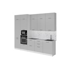 Кухонный гарнитур прямой «Шелли экстра», 3000 мм, цвет шиншилла серая/белый - Фото 3
