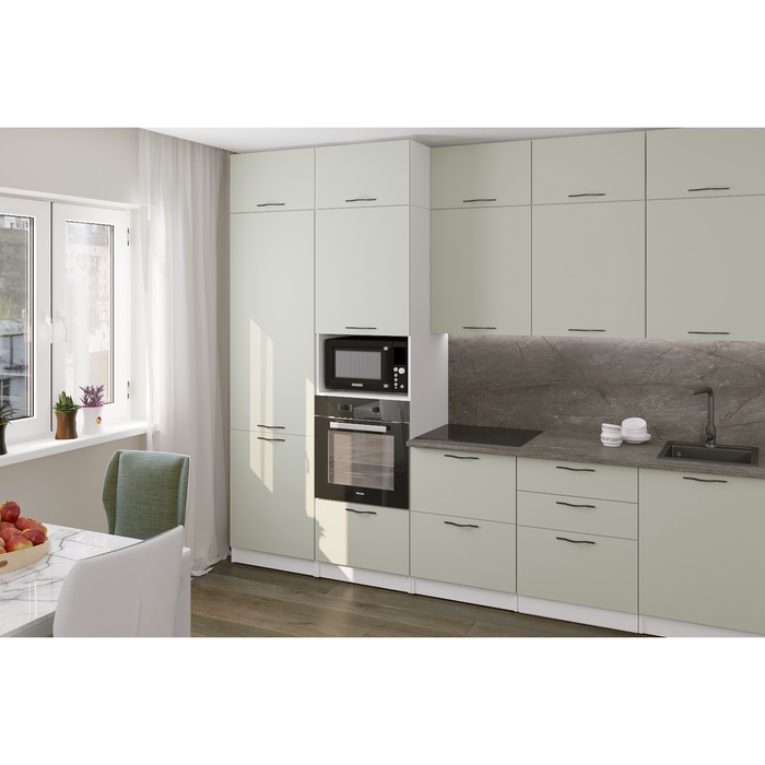 Кухонный гарнитур прямой «Флора экстра», 3000 мм, цвет орегано/белый - Фото 1