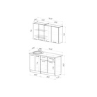 Кухонный гарнитур прямой «Флора медиум», 1400 мм, цвет орегано/белый - Фото 2