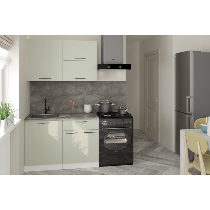 Кухонный гарнитур прямой «Флора лайт», 1200 мм, цвет орегано/белый - Фото 1