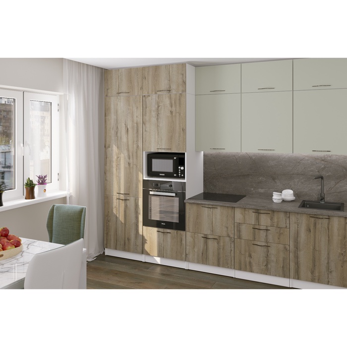 Кухонный гарнитур прямой «Анхель экстра», 3000 мм, цвет дуб дарго/белый/орегано - Фото 1