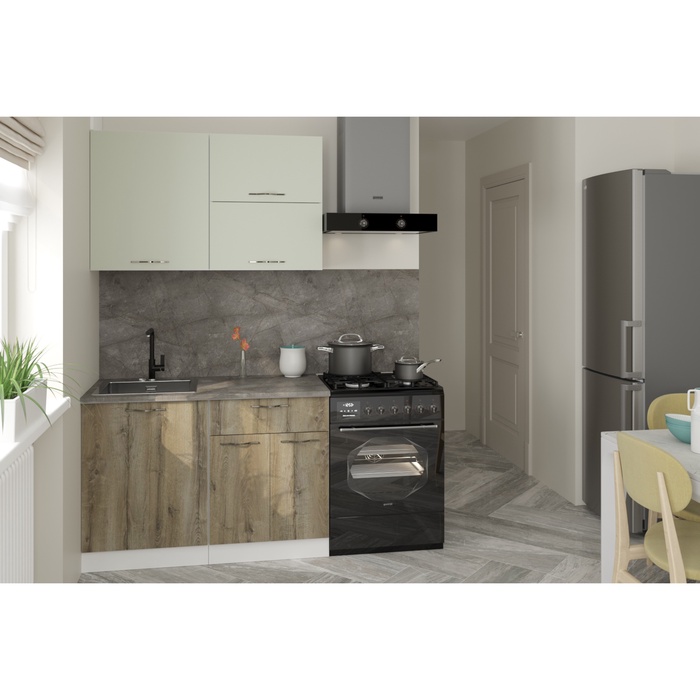 Кухонный гарнитур прямой «Анхель лайт», 1200 мм, цвет дуб дарго/белый/орегано - Фото 1