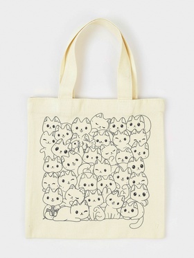 Сумка-шопер, раскраска по номерам «Котики»