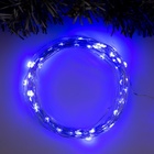 УЦЕНКА Гирлянда «Нить» 10 м роса, IP20, серебристая нить, 100 LED, свечение синее, 12 В - Фото 1