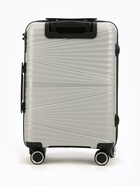 УЦЕНКА Чемодан 20", PP, 38×21×56, отд на молнии, код замок, 4 колеса, св. серый - Фото 4